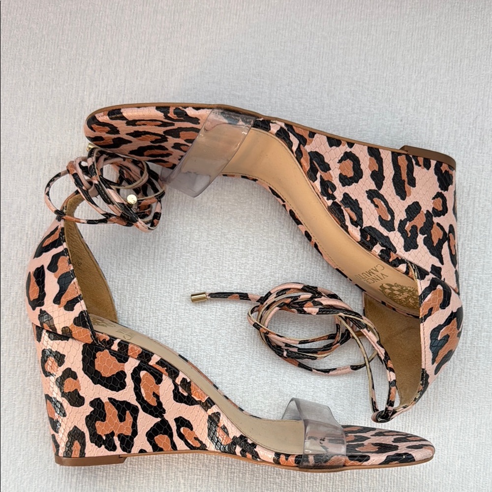 Vince Camuto Stassia Ankle Wrap Wedge Sandal Size- 7.5